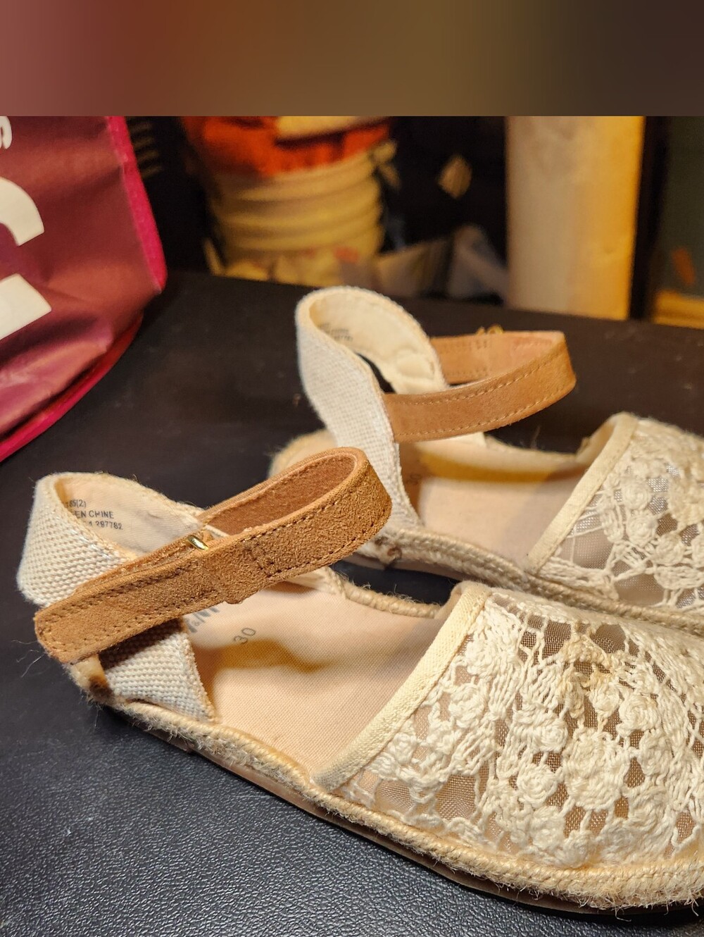 H&M Girls Cream Lace Espadrille Sandals